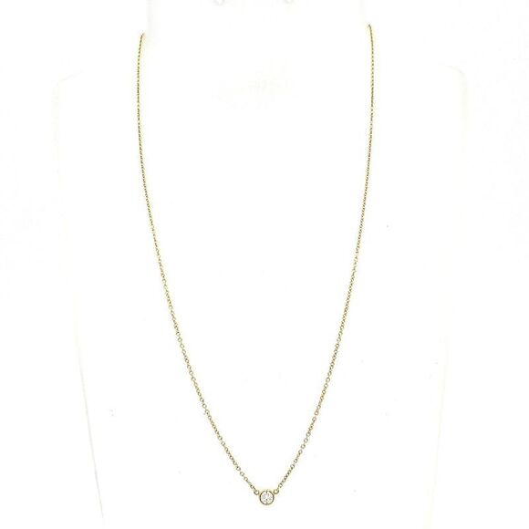 Tiffany & Co (tiffany & Co) Necklace Viser Yard 18K Yellow Gold X Diamond 1P - Picture 2 of 8